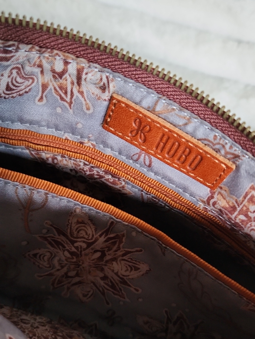 Rust Orange Leather Wristlet/ Clutch/Shoulder Bag - Picture 9 of 15